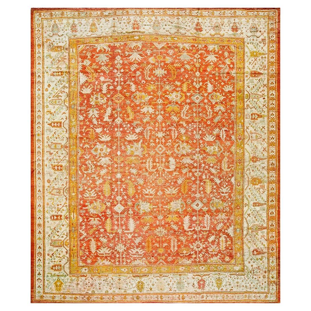 19th Century Turkish Angora Oushak Carpet ( 11'10" x 14' - 361 x 427 ) For Sale