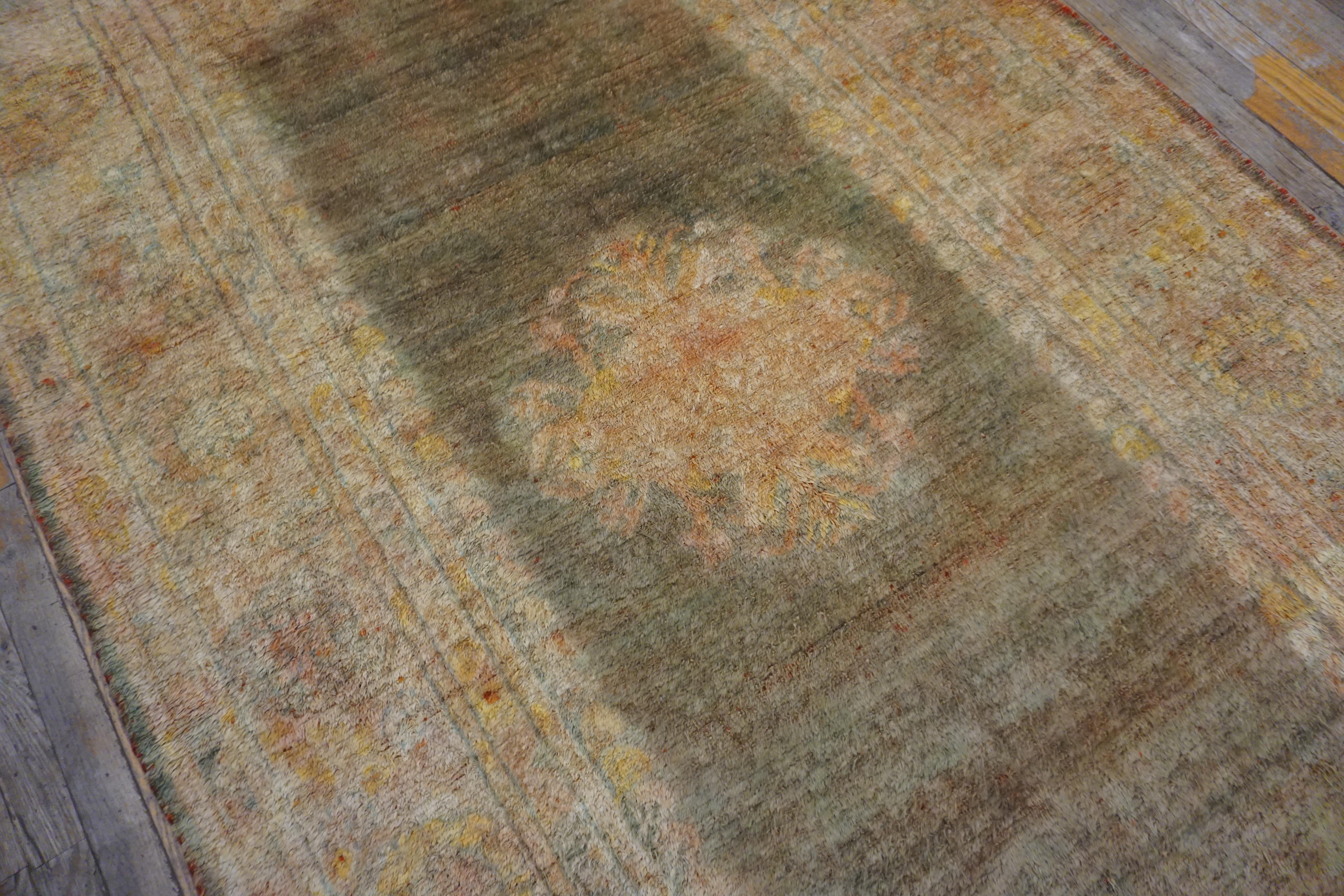 Annodato a mano Tappeto turco d'angora Oushak del XIX secolo ( 5' x 8'9