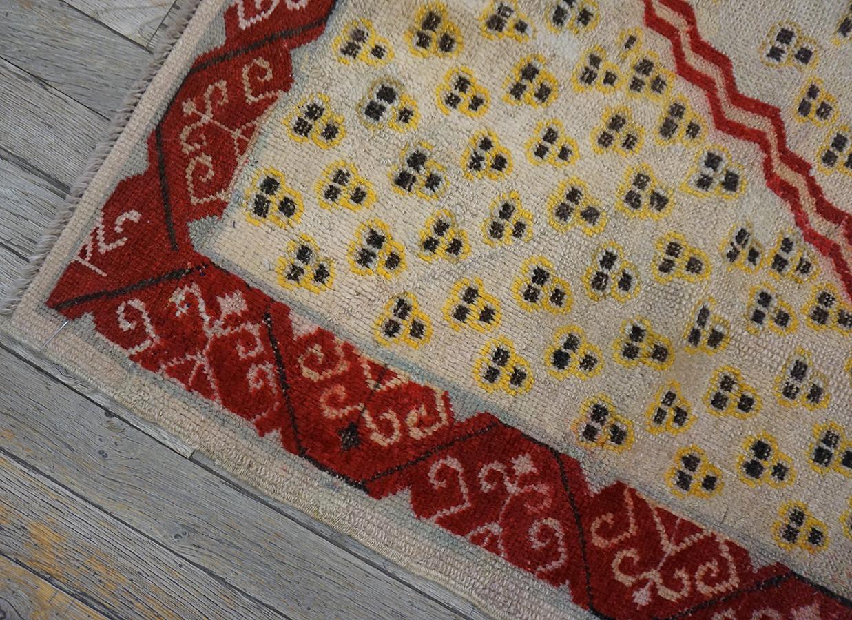 Lana Tappeto da preghiera Ghiordes dell'Anatolia centrale turca del XIX secolo con patte Cintamani in vendita