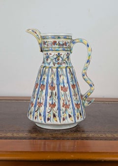 19th Century Turkish Earthenware Pottery Ewer from the Kütahya Workshops
