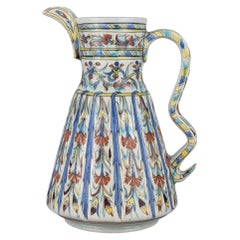 19th Century Turkish Earthenware Pottery Ewer from the Kütahya Workshops