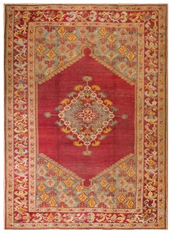Türkischer Ghiordes Oushak-Teppich des 19. Jahrhunderts ( 10' x 14' - 305 x 427)