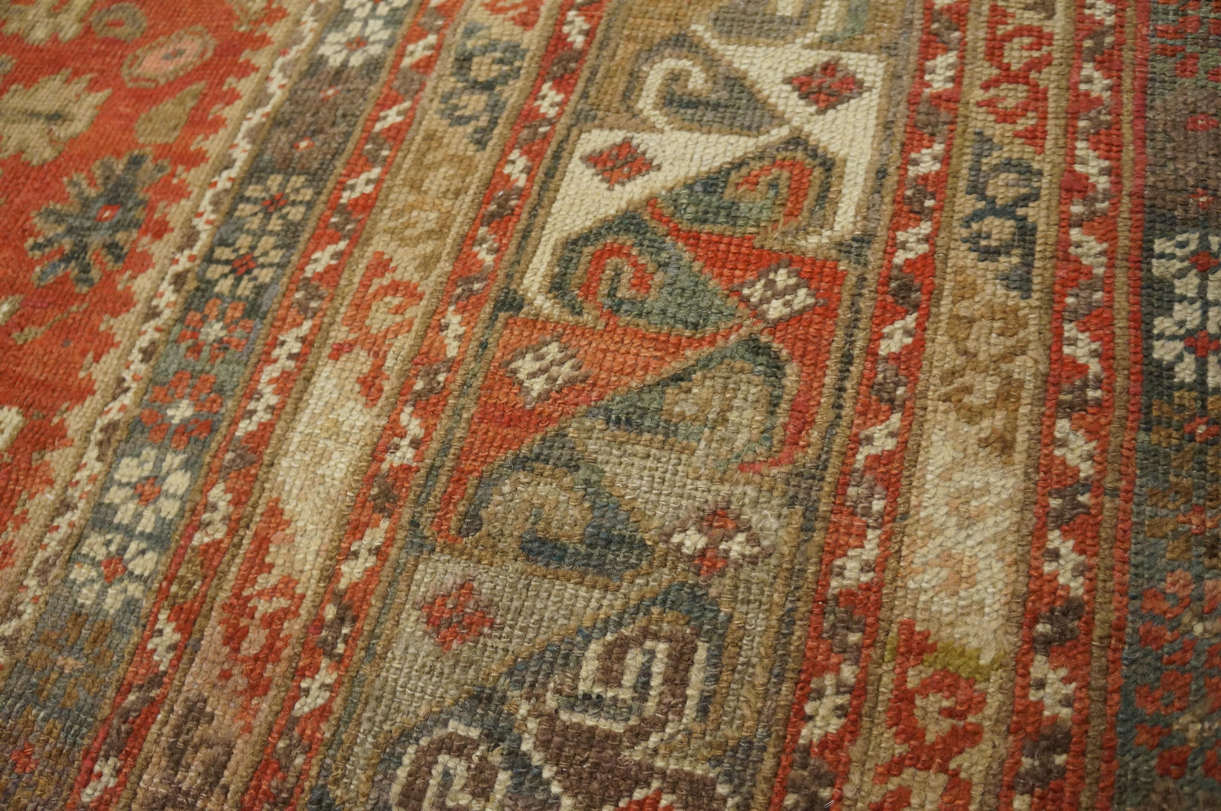 Wool 19th Century Turkish Ghiordes Oushak Carpet ( 9' x 11'8