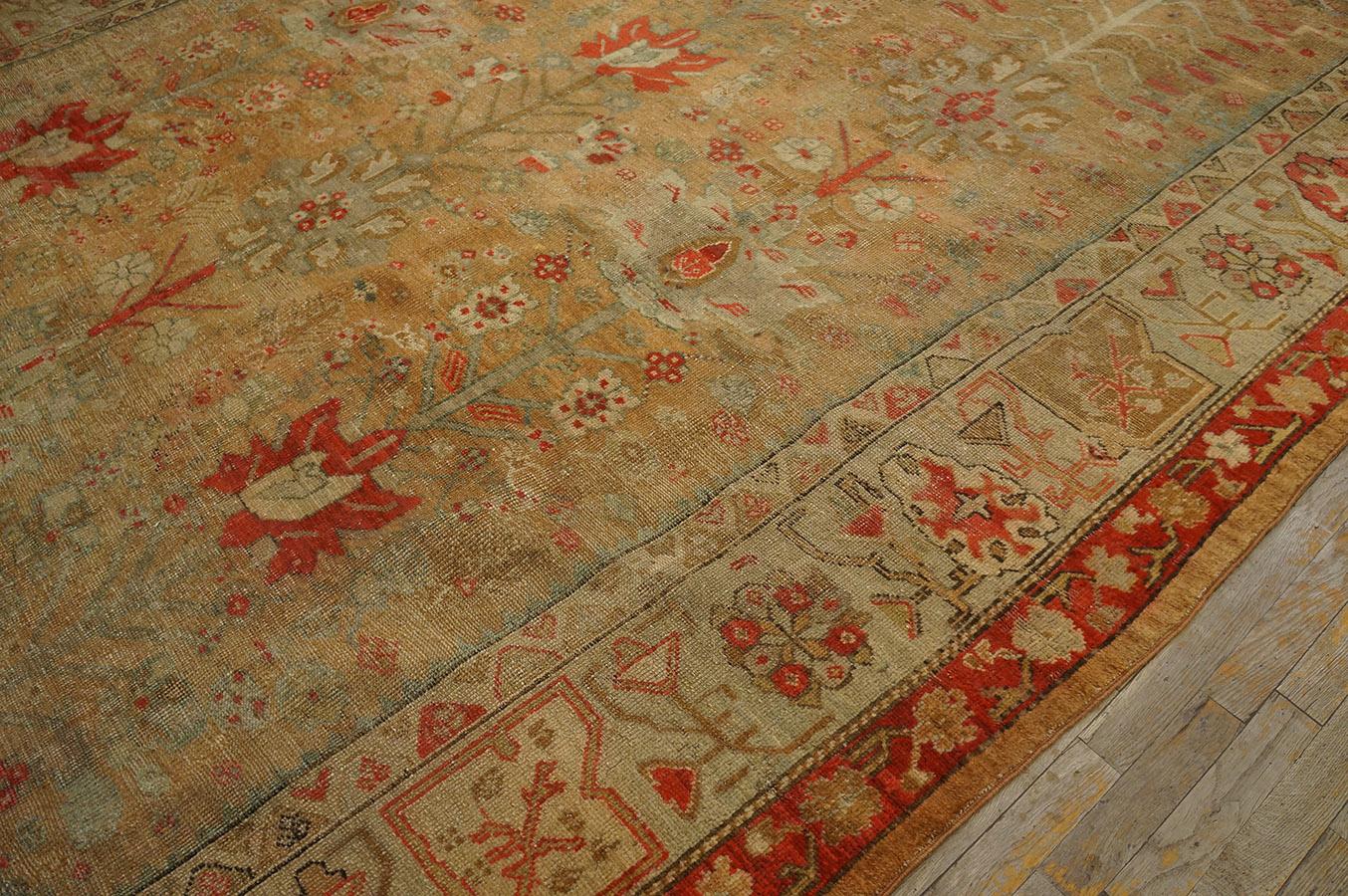 19th Century Turkish Ghiordes Oushak Carpet ( 9'2