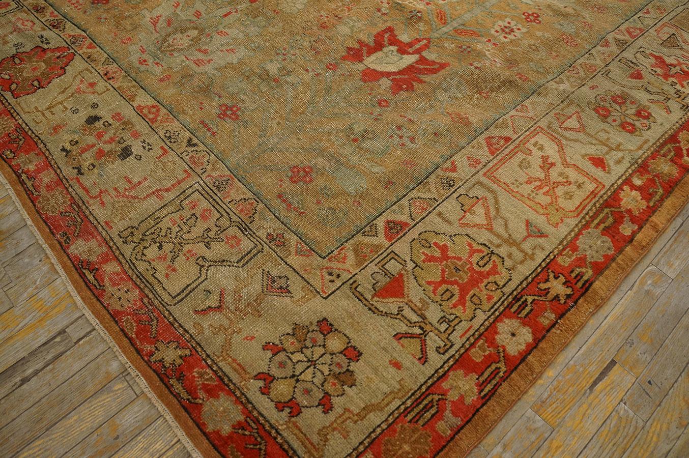 19th Century Turkish Ghiordes Oushak Carpet ( 9'2