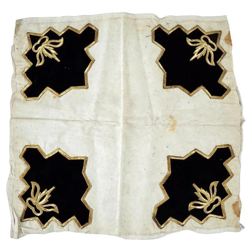 19Th Century Turkish Hand Embroidered Velvet Textile