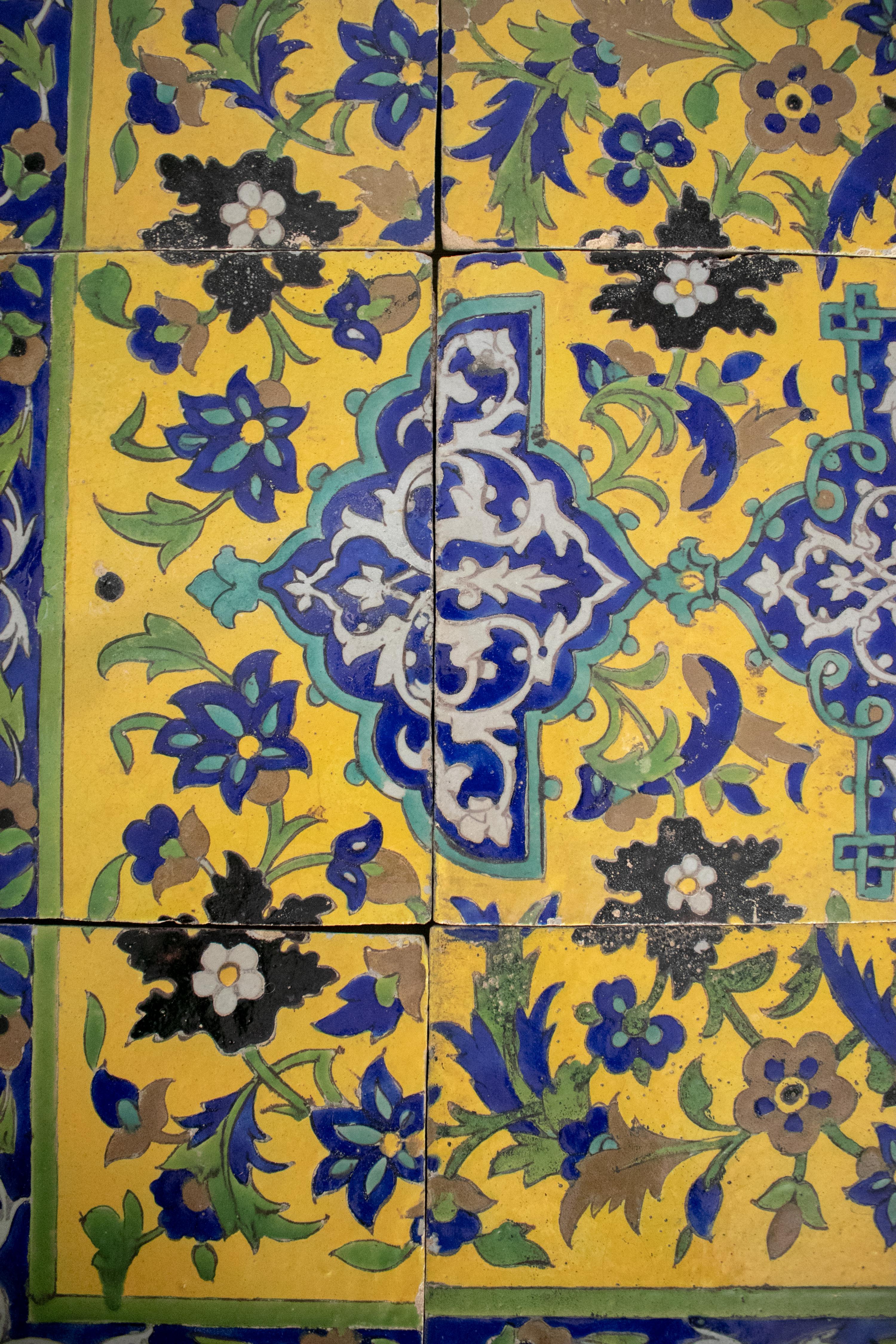 19th Century Turkish Iznik Flowers Ceramic Panel 3