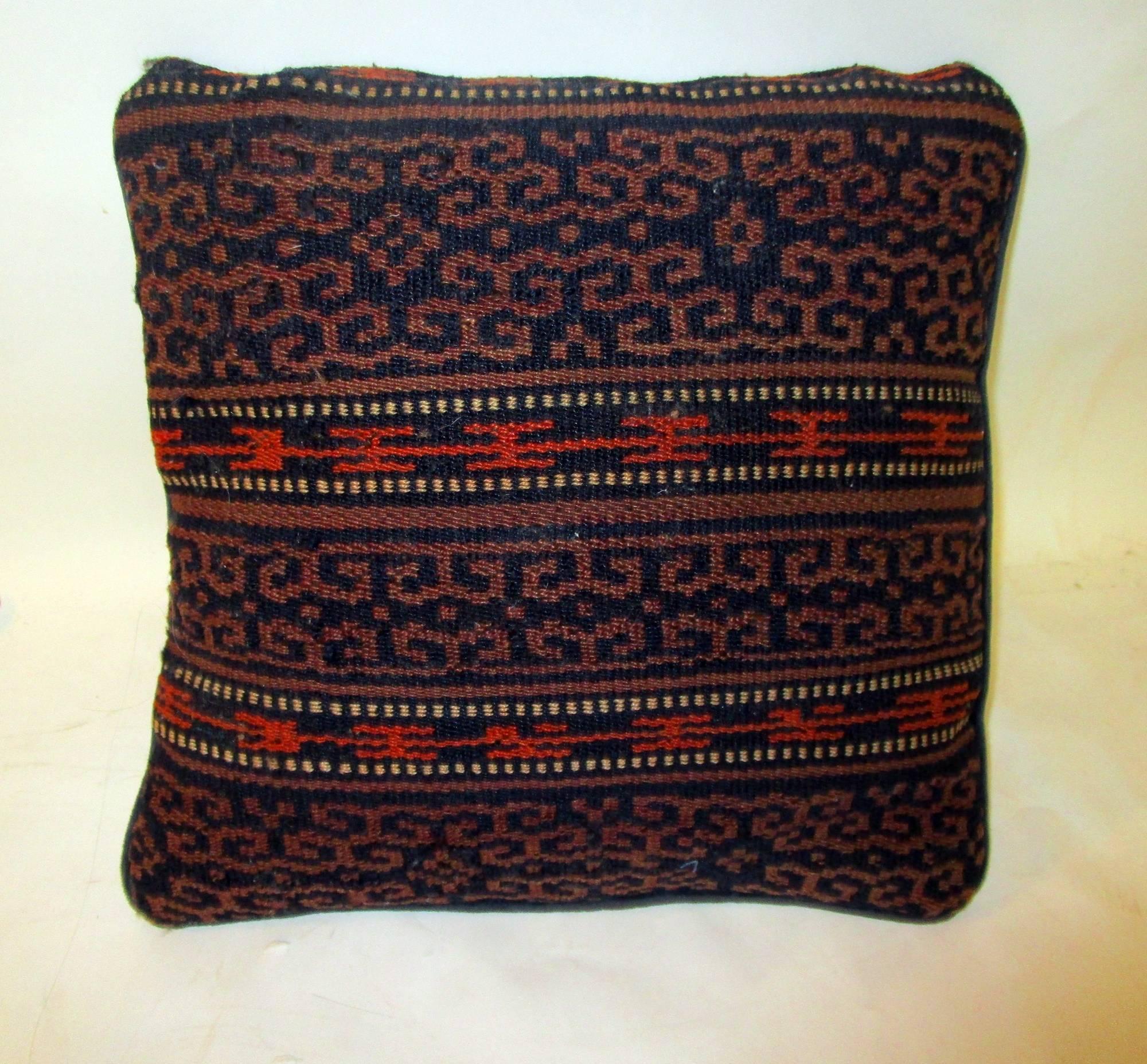 Hand-Woven 19th century Turkish Kilim Remnant Pillow, Pair