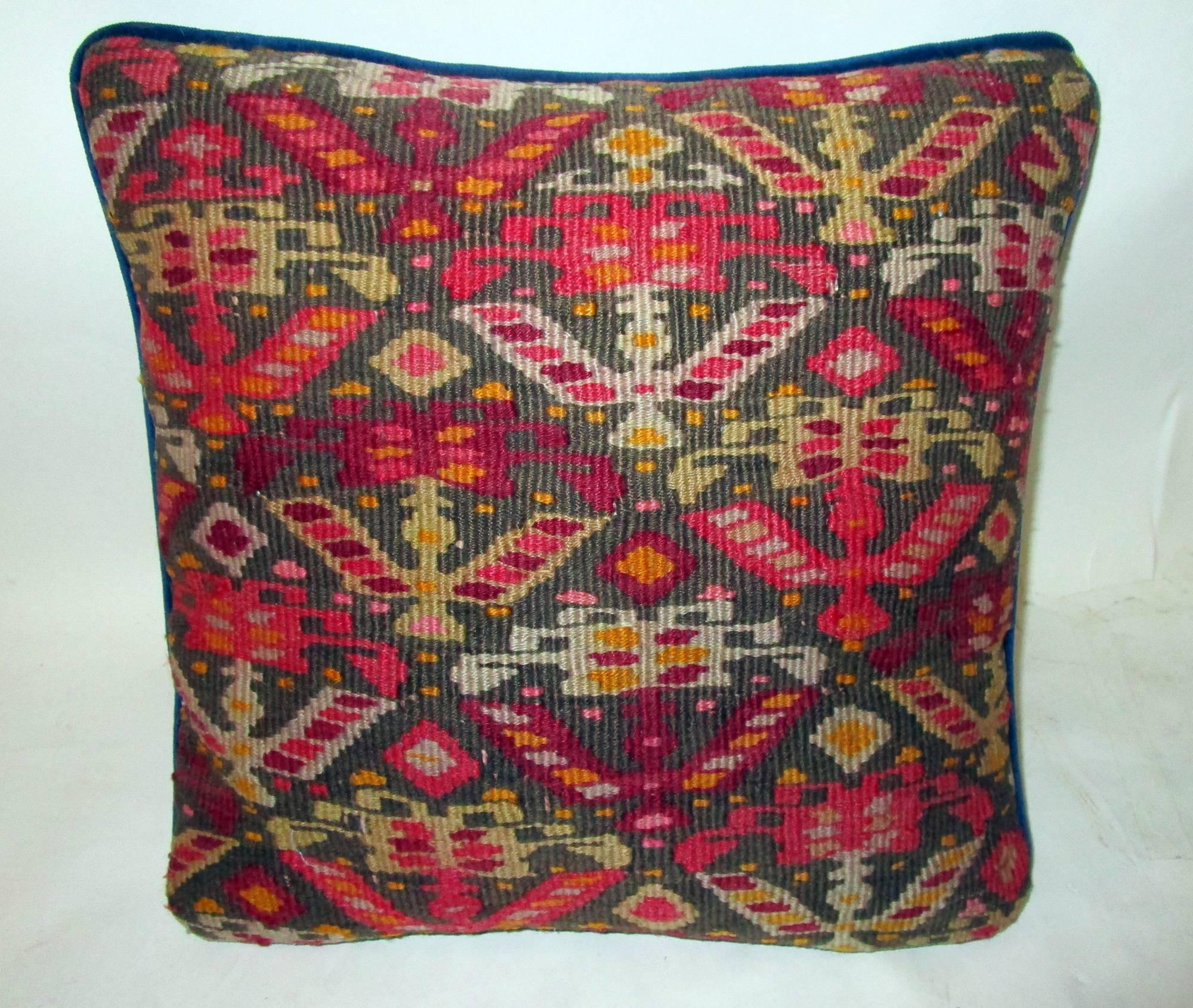 19th century Turkish Kilim Remnant Pillow, Pair In Good Condition In Savannah, GA