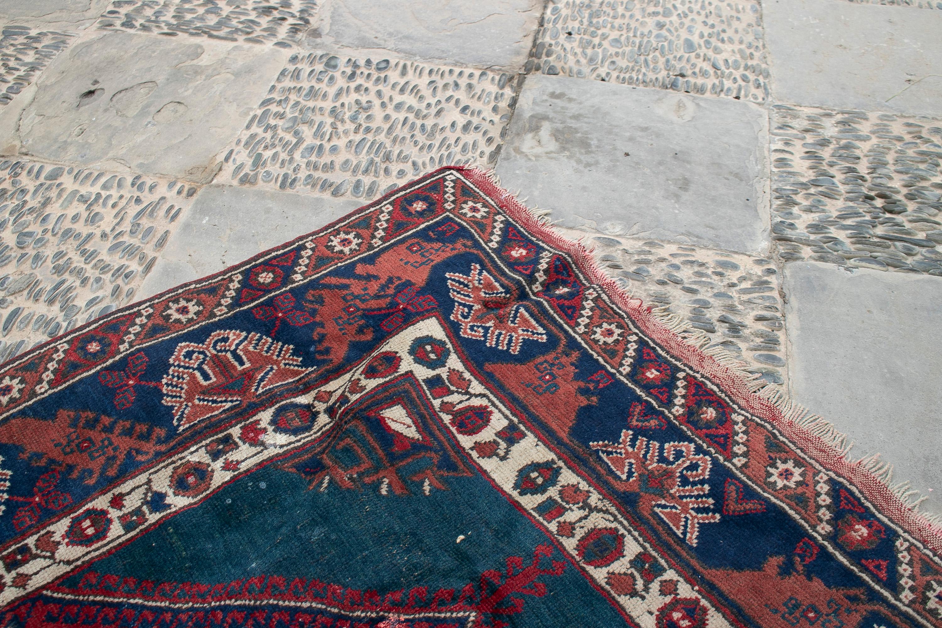 19th Century Turkish Kilim Wool Carpet Rug For Sale 8