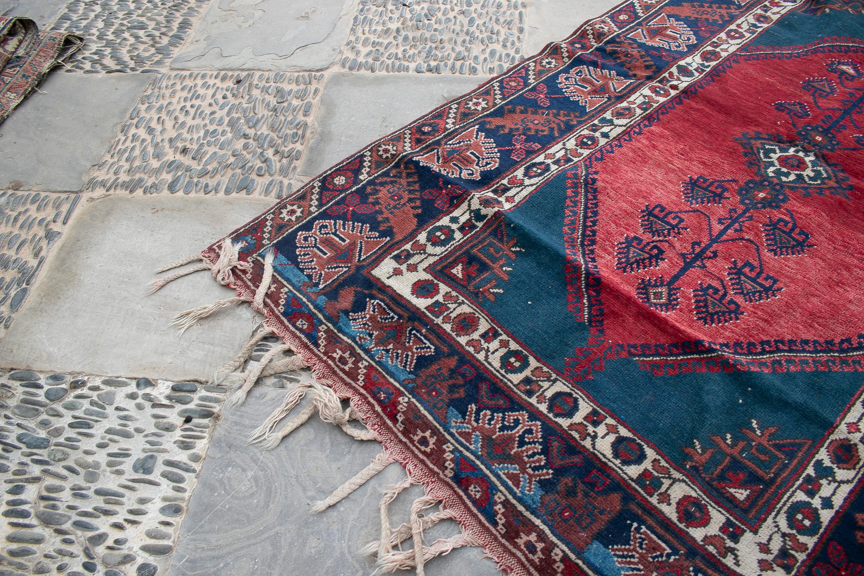 19th Century Turkish Kilim Wool Carpet Rug For Sale 1