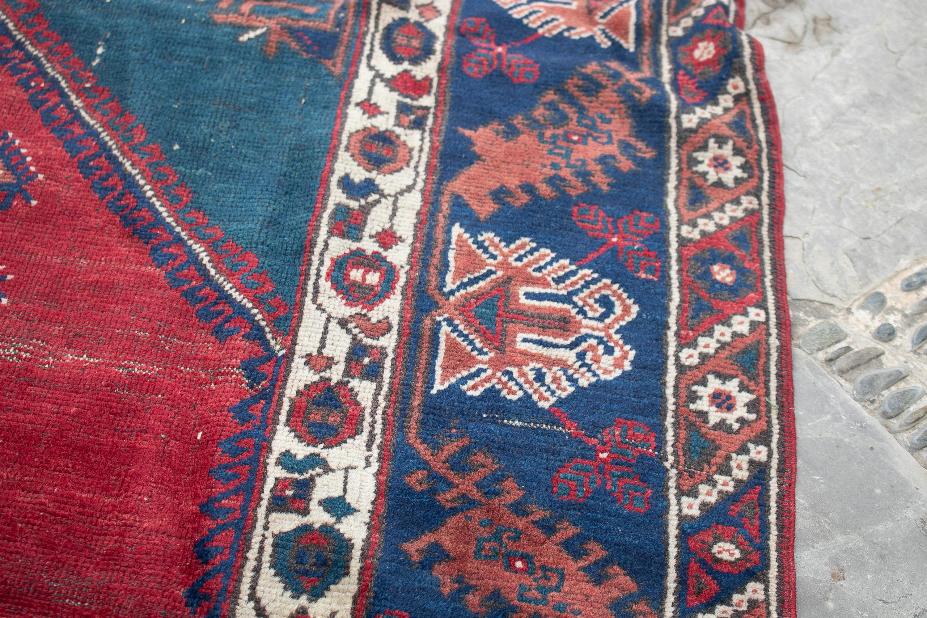 19th Century Turkish Kilim Wool Carpet Rug For Sale 2
