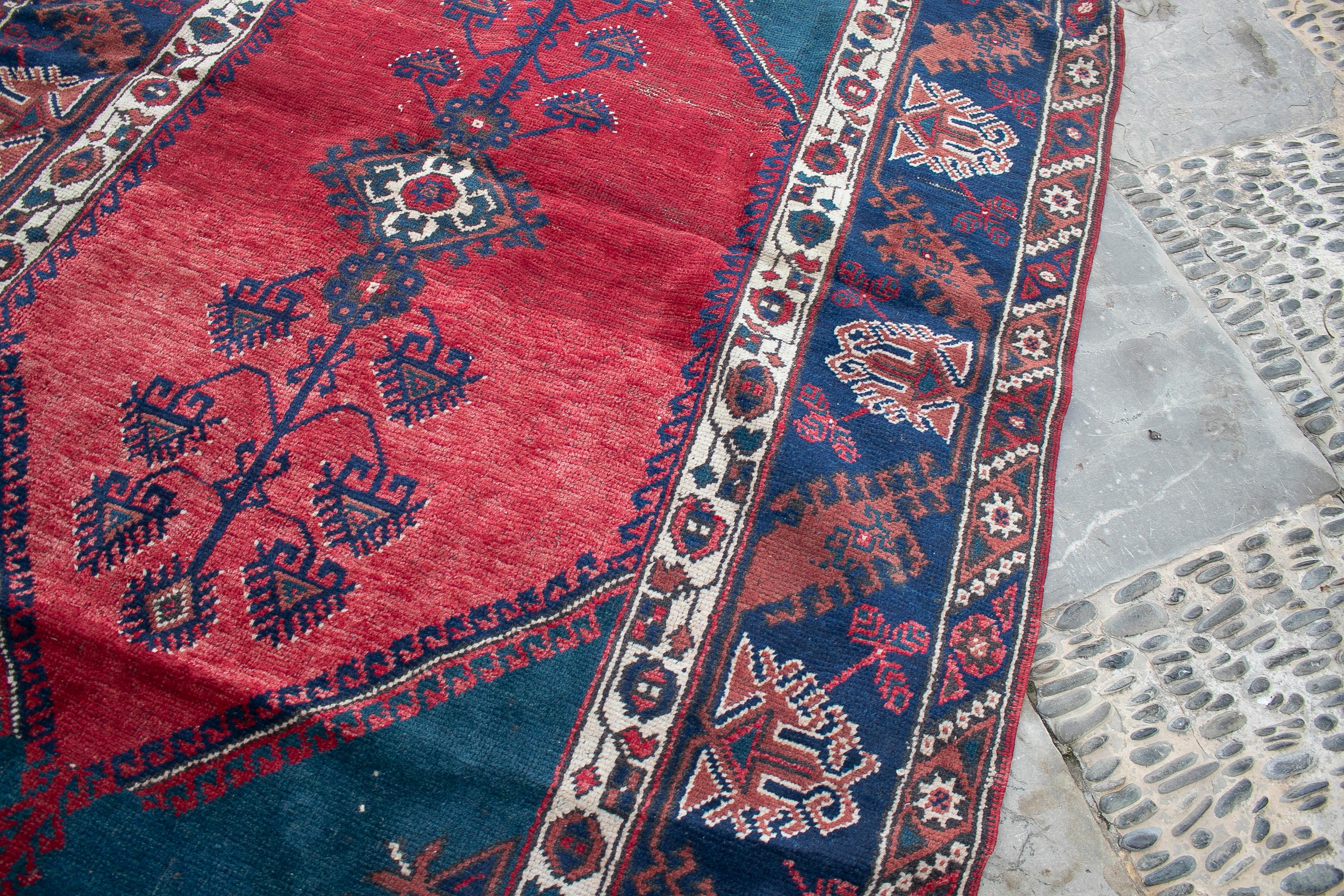 19th Century Turkish Kilim Wool Carpet Rug For Sale 5