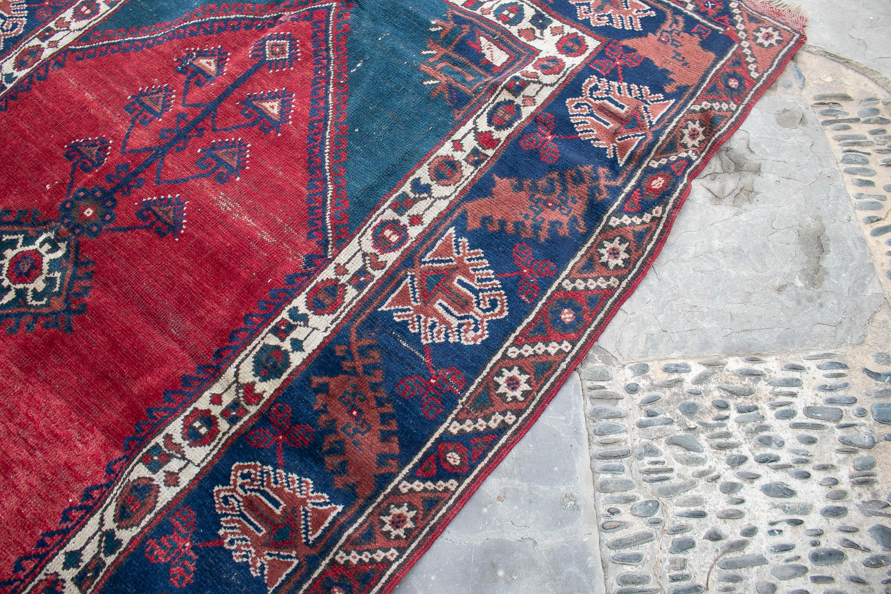 19th Century Turkish Kilim Wool Carpet Rug For Sale 6