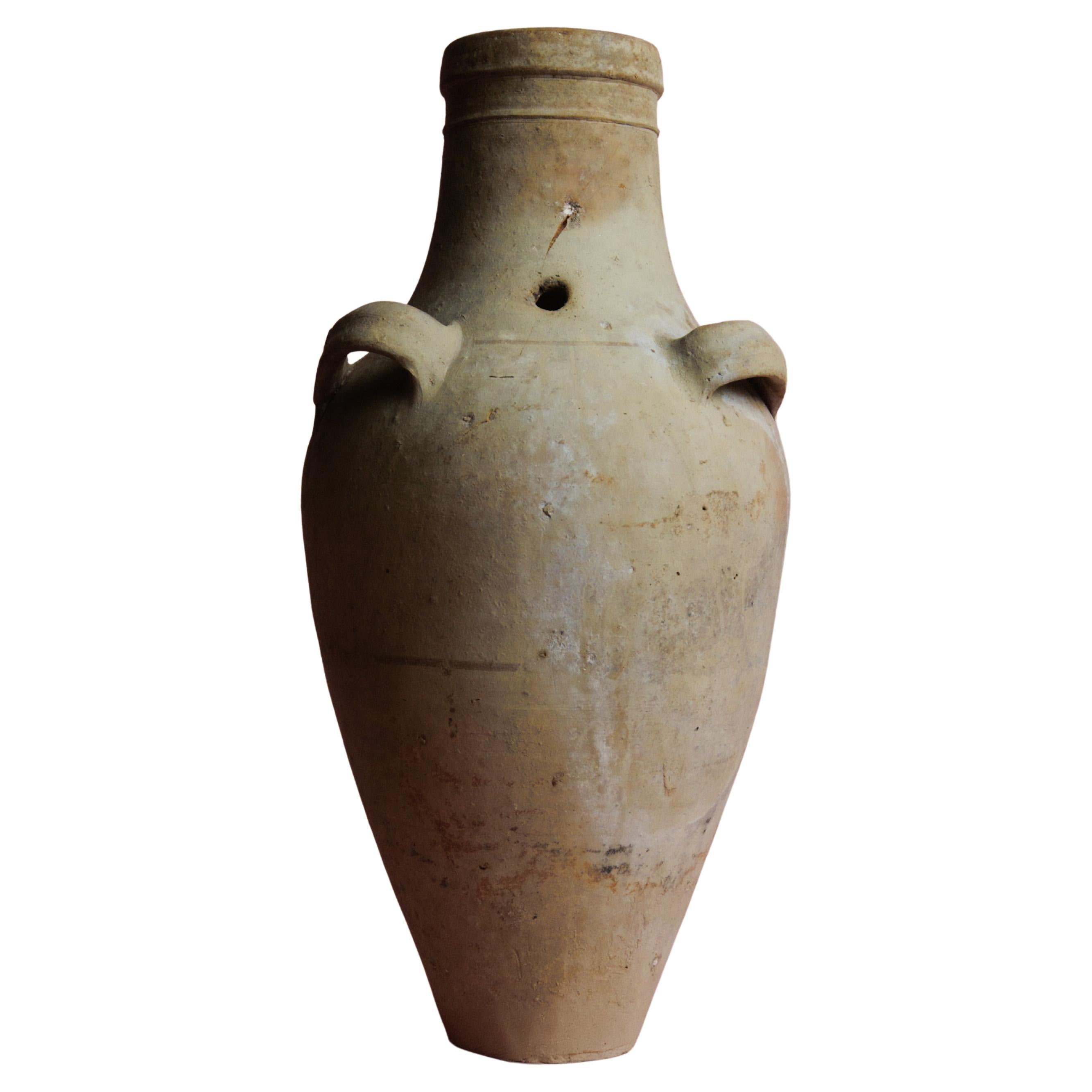 Vase à huile d'olivier turc du 20e siècle fabriqué à la main