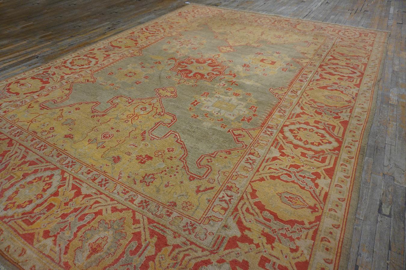 Hand-Knotted 19th Century Turkish Oushak Carpet ( 10' x 13'6