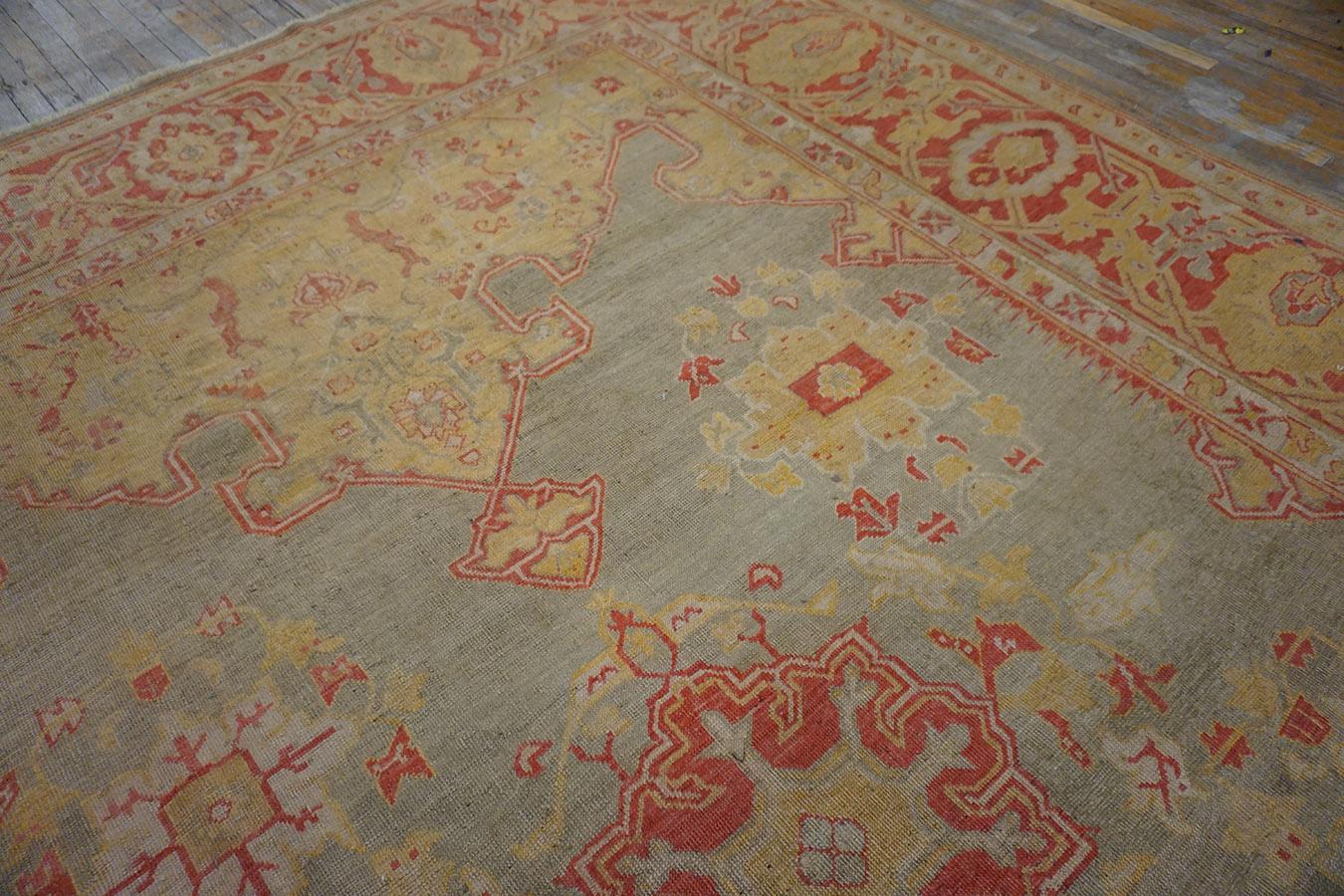 19th Century Turkish Oushak Carpet ( 10' x 13'6