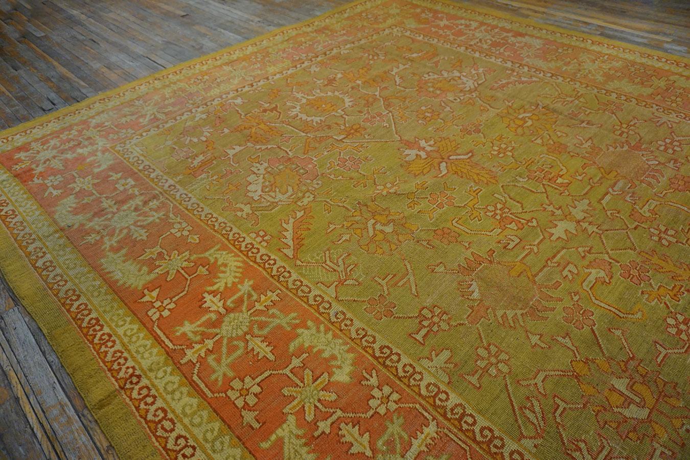 19th Century Turkish Oushak Carpet ( 10'8