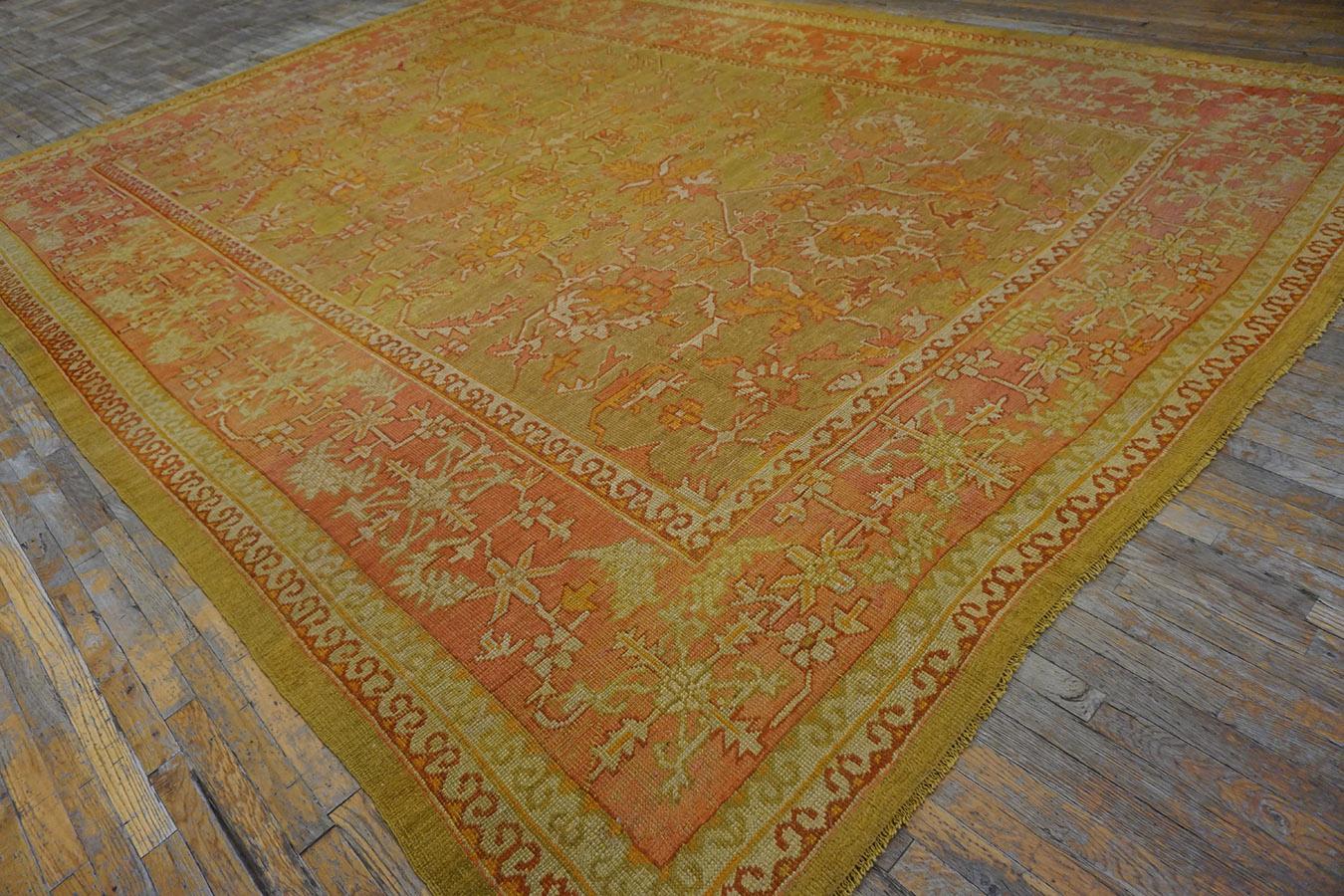Late 19th Century 19th Century Turkish Oushak Carpet ( 10'8