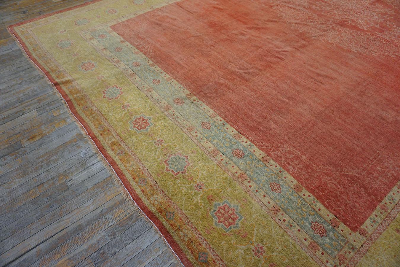 Fin du XIXe siècle Tapis turc Oushak du 19e siècle 11' 2
