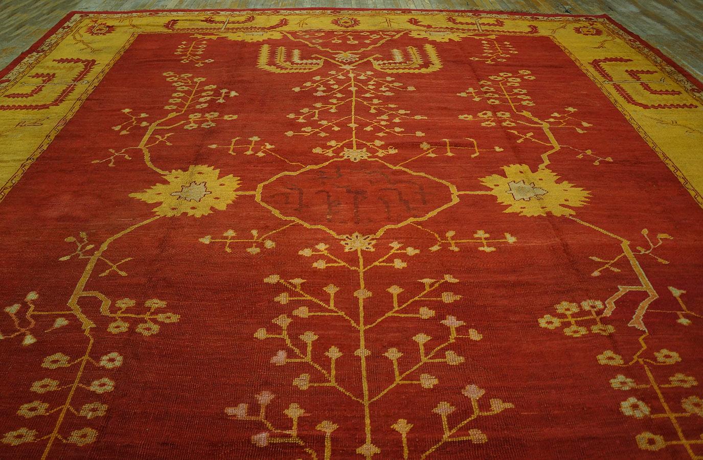 19th Century Turkish Oushak Carpet ( 12'10