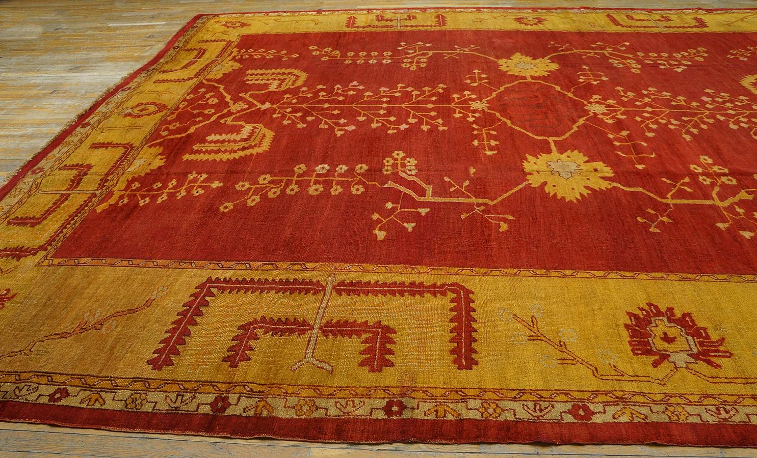 19th Century Turkish Oushak Carpet ( 12'10