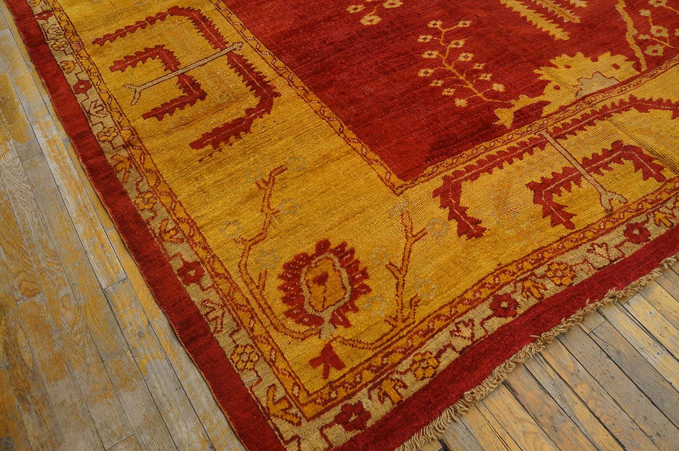 Türkischer Oushak-Teppich des 19. Jahrhunderts ( 12'10