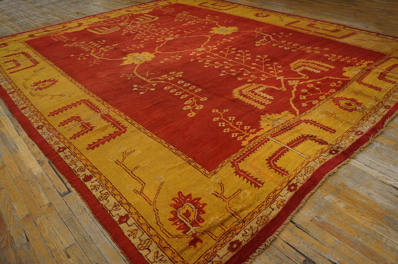 19th Century Turkish Oushak Carpet ( 12'10
