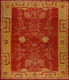 Antique 19th Century Turkish Oushak Carpet ( 12'10" x 15' - 392 x 458 )
