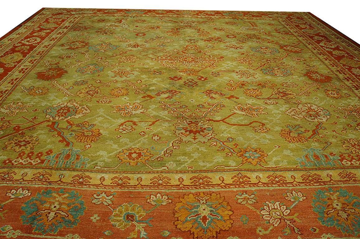 Late 19th Century 19th Century Turkish Oushak Carpet ( 14' 9