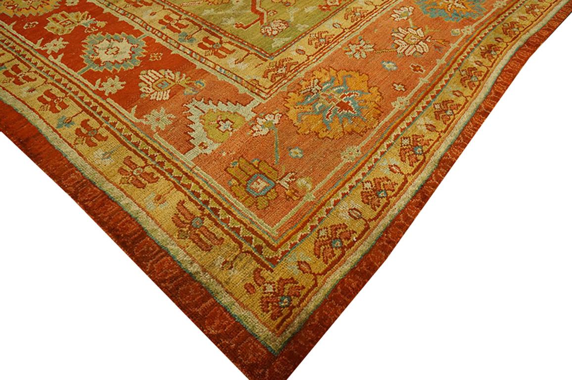 Wool 19th Century Turkish Oushak Carpet ( 14' 9