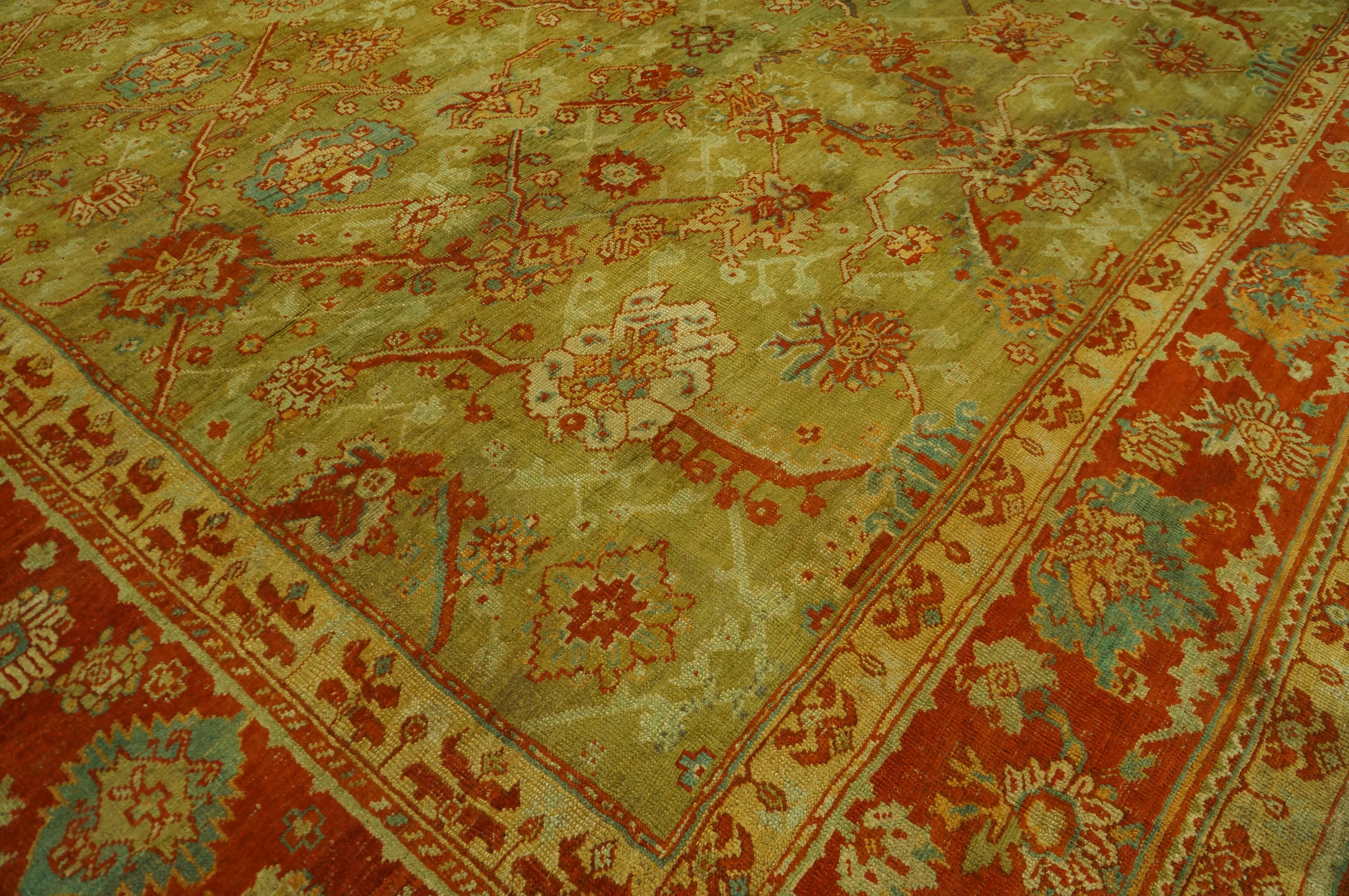 19th Century Turkish Oushak Carpet ( 14' 9