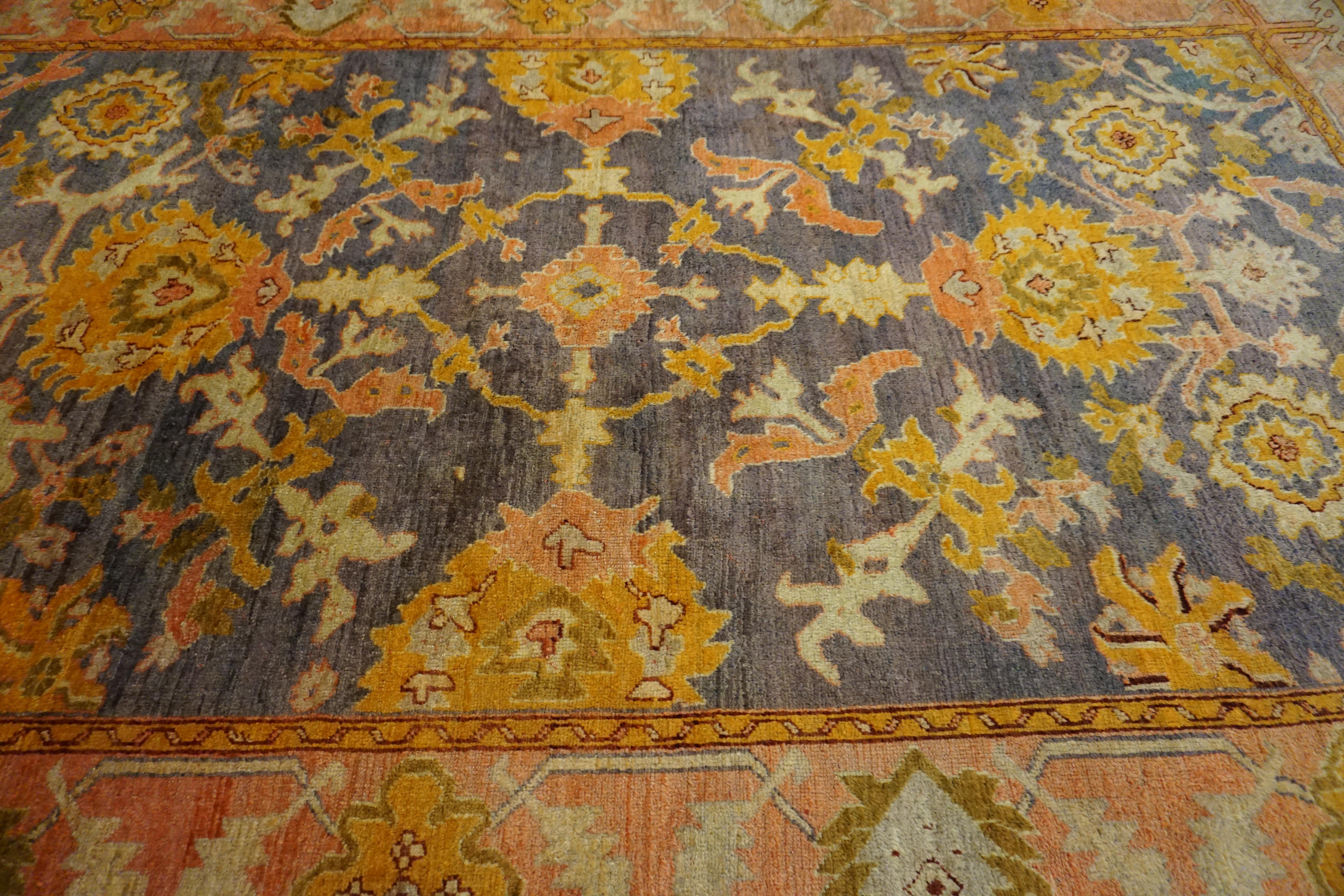 Türkischer Oushak-Teppich des 19. Jahrhunderts ( 8'3