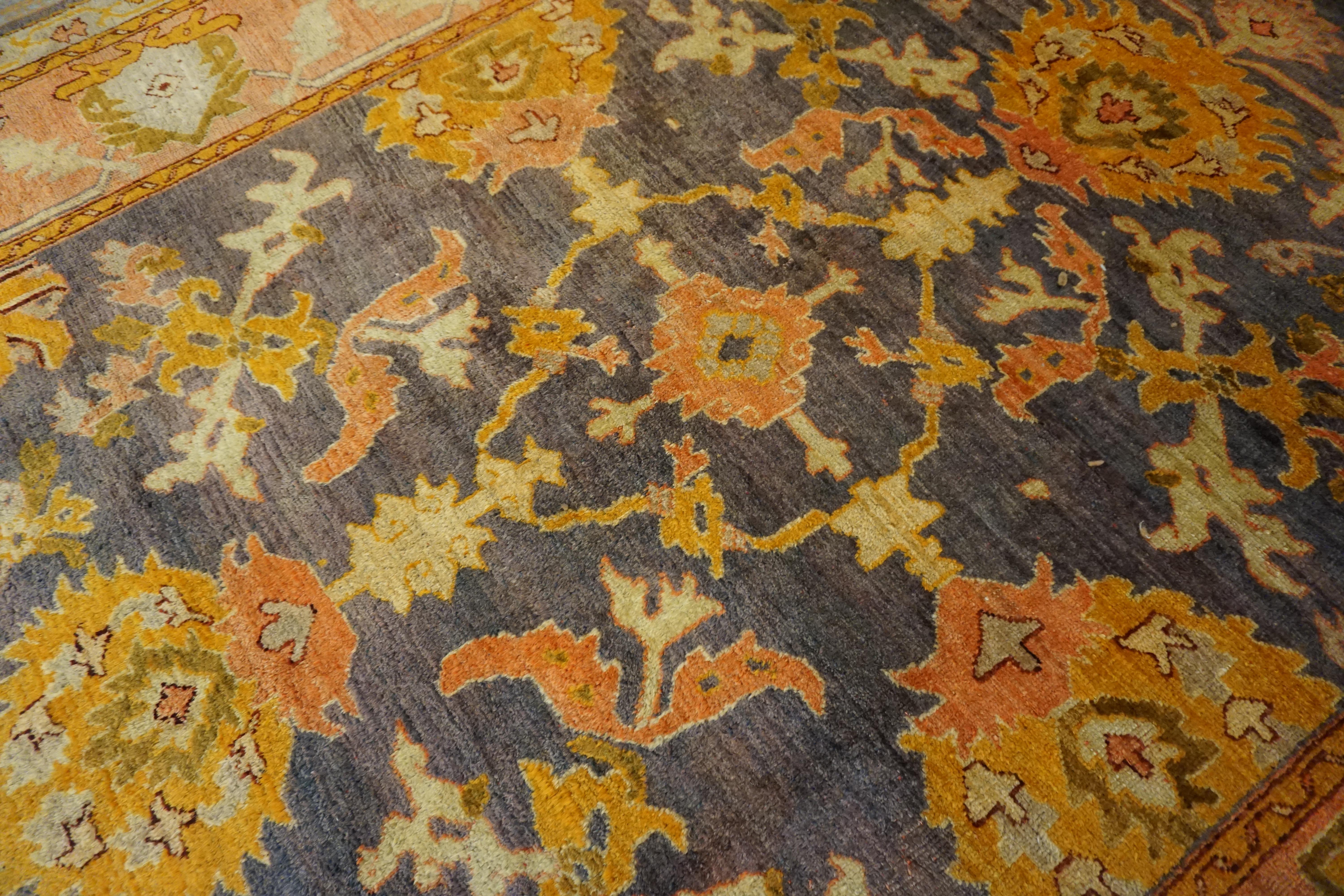 19th Century Turkish Oushak Carpet ( 8'3