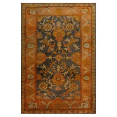 Antique 19th Century Turkish Oushak Carpet ( 8'3" x 12'4" - 252 x 376 )