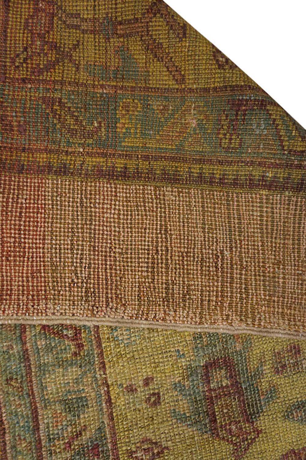 Annodato a mano Tappeto Oushak turco del XIX secolo ( 8'9'' x 10'10'' - 266 x 330 ) in vendita