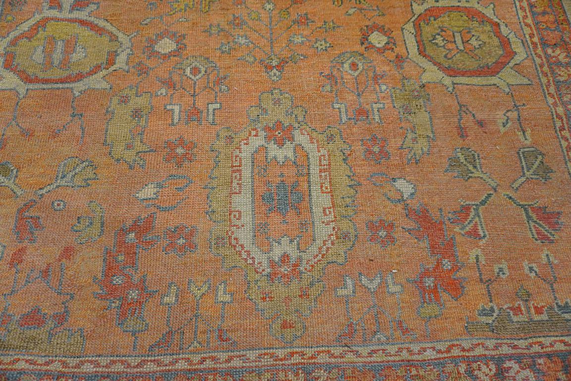 Hand-Knotted 19th Century Turkish Oushak Carpet ( 9'3
