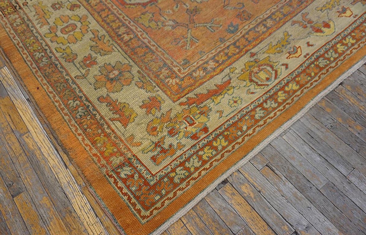 Late 19th Century 19th Century Turkish Oushak Carpet ( 9'3