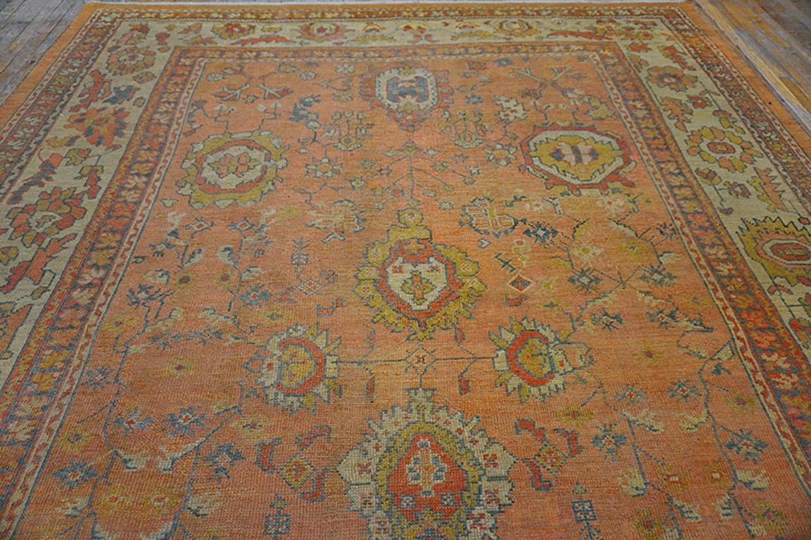 Wool 19th Century Turkish Oushak Carpet ( 9'3