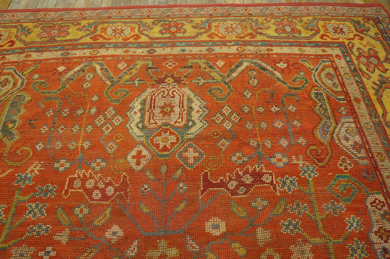 19th Century Turkish Oushak Carpet ( 9' x 11' - 275 x 335 )  For Sale 4