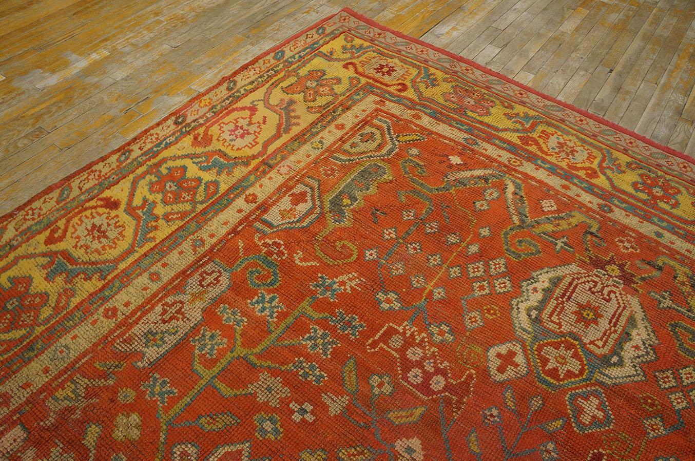 19th Century Turkish Oushak Carpet ( 9' x 11' - 275 x 335 )  For Sale 5
