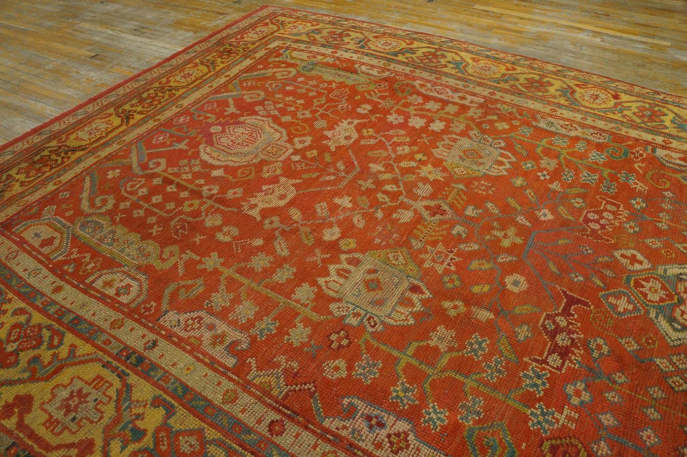 19th Century Turkish Oushak Carpet ( 9' x 11' - 275 x 335 )  For Sale 6