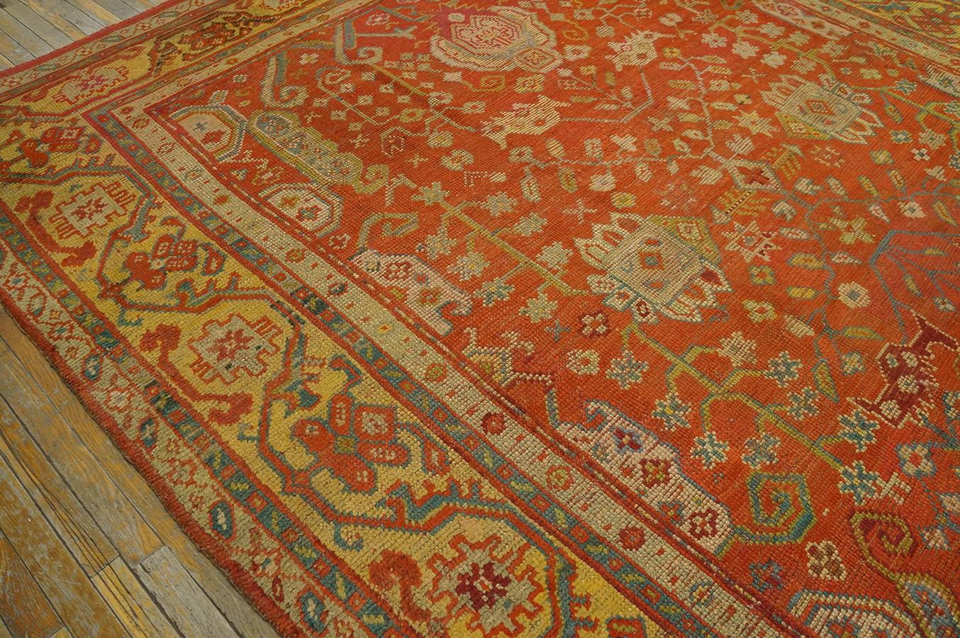 19th Century Turkish Oushak Carpet ( 9' x 11' - 275 x 335 )  For Sale 8