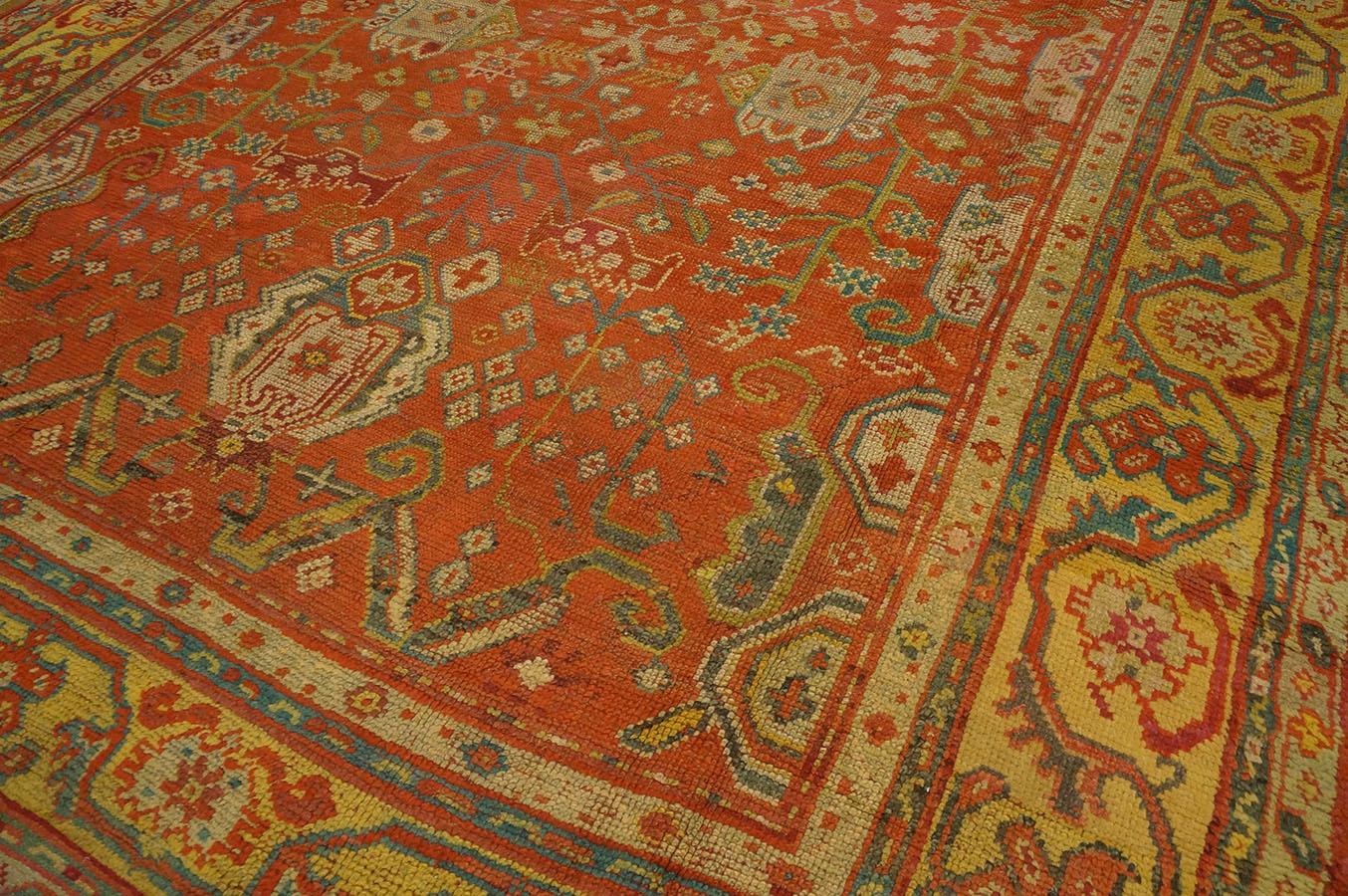 19th Century Turkish Oushak Carpet ( 9' x 11' - 275 x 335 )  For Sale 9