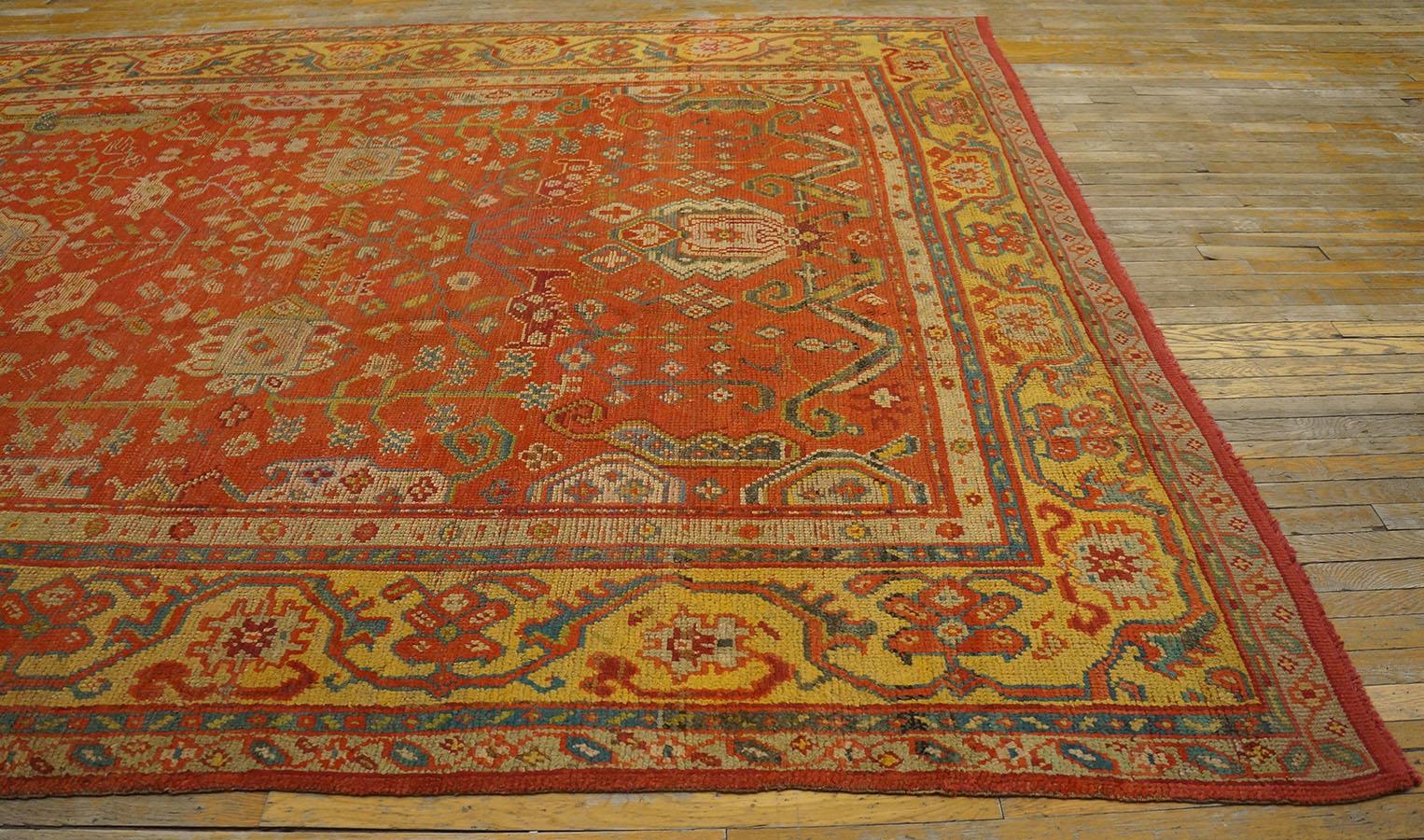 Early 20th Century 19th Century Turkish Oushak Carpet ( 9' x 11' - 275 x 335 )  For Sale