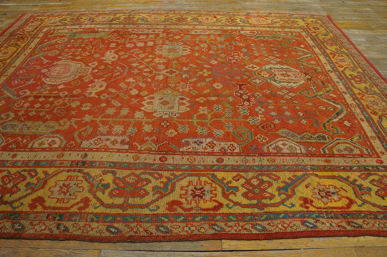 Wool 19th Century Turkish Oushak Carpet ( 9' x 11' - 275 x 335 )  For Sale