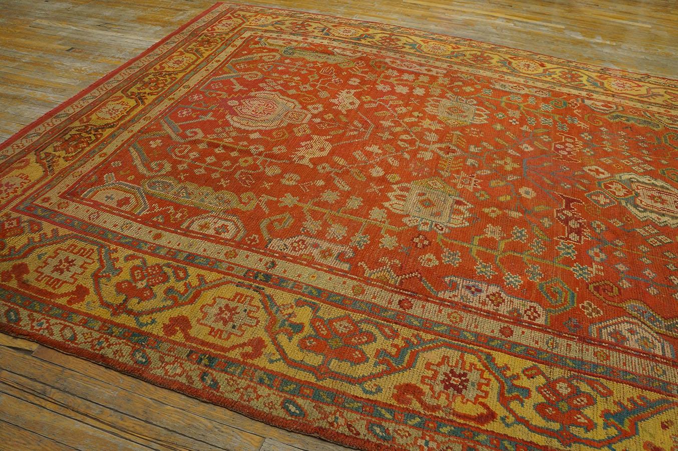 19th Century Turkish Oushak Carpet ( 9' x 11' - 275 x 335 )  For Sale 1