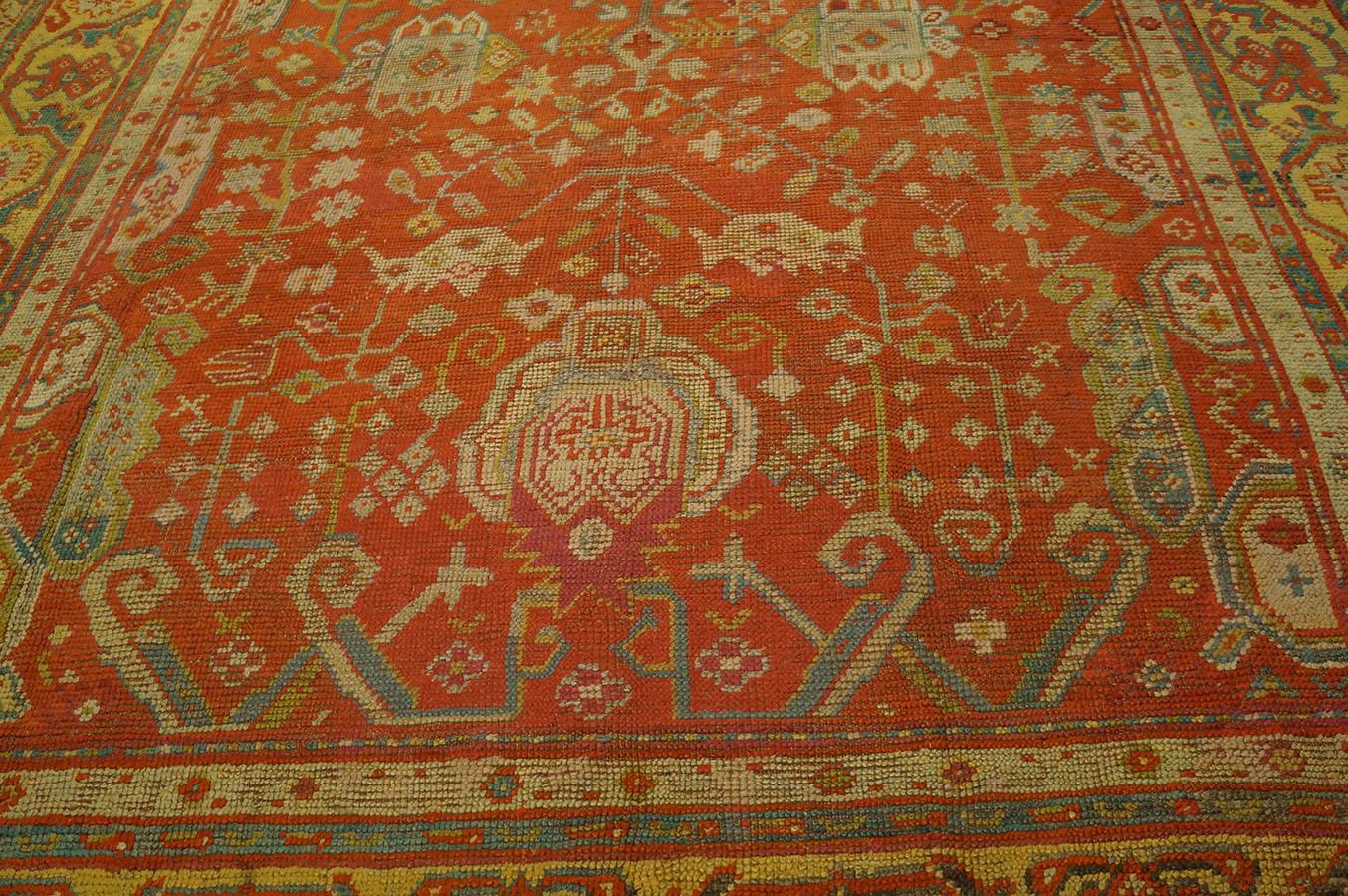 19th Century Turkish Oushak Carpet ( 9' x 11' - 275 x 335 )  For Sale 2