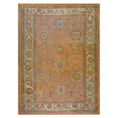 Antique 19th Century Turkish Oushak Carpet ( 9'3" x 12'10" - 282 x 391 )