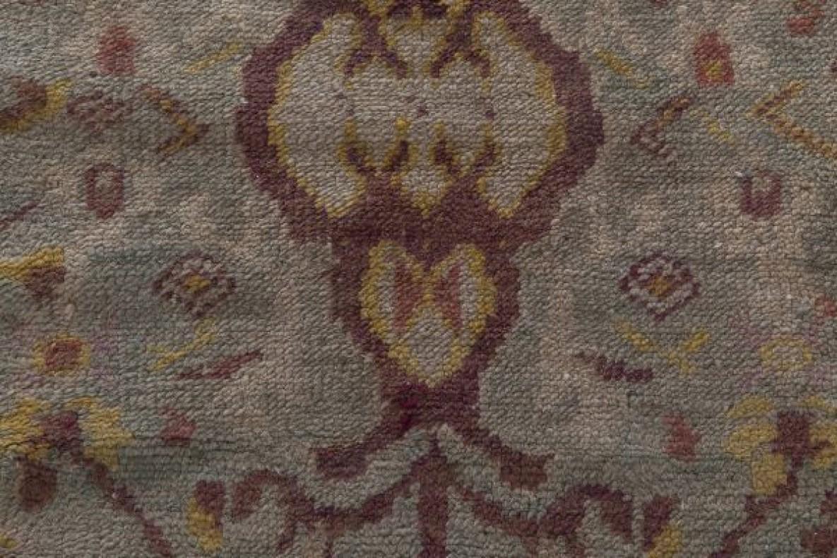 19th century Turkish Oushak handmade wool rug
Size: 11'0